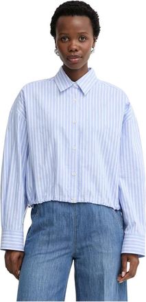 Pinko Pinko, Dames, Blouses & Shirts, Blauw, Maat: S Katoen