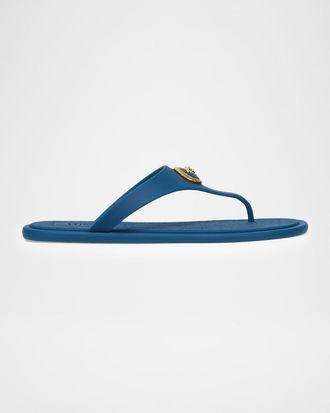 Versace Alia Medusa Rubber Thong Sandals