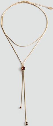 Mango Collana doppia cristalli oro - Donna - Taglia unica - MANGO