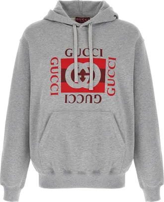 Gucci Gucci Incrocio Gg Felpe Grigio-Uomo