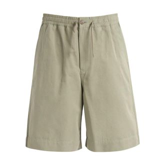 Maison Kitsun&eacute; Casual Shorts, male, Green, Size: L Elasticated Bermuda