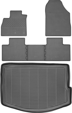 OEM Renault Scenic Iv Minivan De 2016 Set - Alfombrillas De Goma Para Coche + Alfombrilla Para Maletero