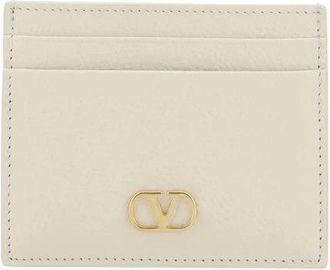 Valentino Garavani Luxe VLogo Kaarthouder - Dames - Portefeuilles - Wit - ONE Size - Leer - Accessoires