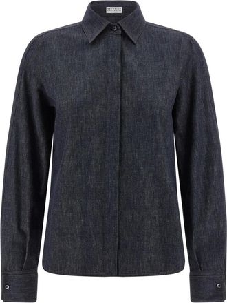 Brunello Cucinelli Dames, Blouses & Shirts, Blauw, Maat: L Denim