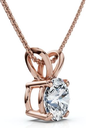 Pompeii3 3/4Ct Solitaire Diamond Pendant 14k Gold Womens Necklace Lab Grown EF/VS