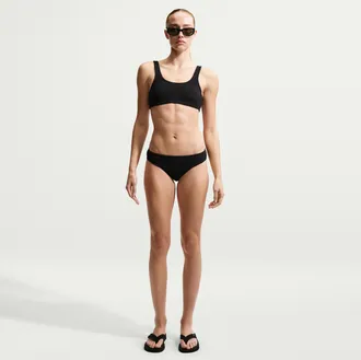 Nike Womens Swim Shoreline Texture Hipster Bikini Bottom in Black | NESSG258-001
