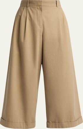 The Row Lior Cotton & Cashmere Wide-Leg Pants