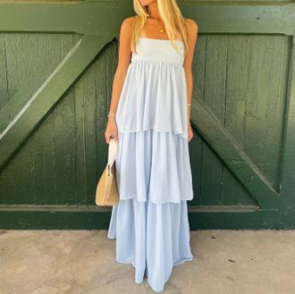Nia Soria Tiered Maxi Dress In Air