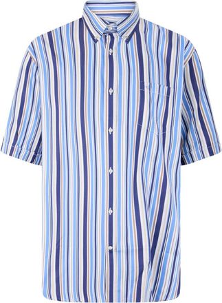 Paul & Shark Gestreepte blouse met korte mouwen - Heren - Korte mouwen Overhemden - Blauw - M - Katoen - Overhemden