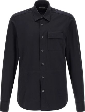 Kiton Buba Shirt - Heren - Casual Overhemden - Blauw - L - Katoen - Overhemden