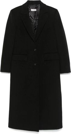 Alberto Biani Zwarte wollen jas met pieklapels - Dames - Mantel - Zwart - 2XS - Wol - Jassen
