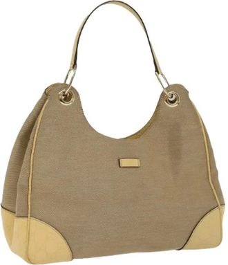 Gucci Pre-owned Shoulder Bags, female, Brown, Size: ONE SIZE Pre-owned Canvas Shoulder Bag