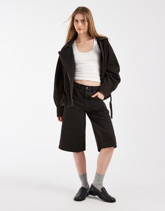 Levi's jort in denim super ampio marrone scuro