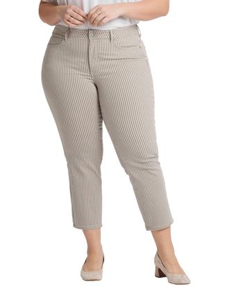 NYDJ Plus Marilyn Sandbar Stripe Ankle Crop Jean