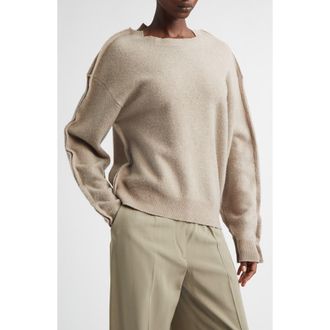 Aisling Camps Sculpted Wool Blend Pullover Sweater in Sand at Nordstrom, Size X-Small