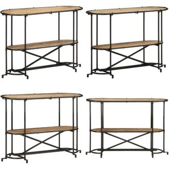 vidaXL Tavolo Consolle 110x42x76 cm in Legno Massello Grezzo di Mango - Tavolo in legno - Tavolo in legno di mango