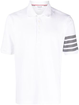 Thom Browne Polo con dettaglio a 4 righe - Bianco