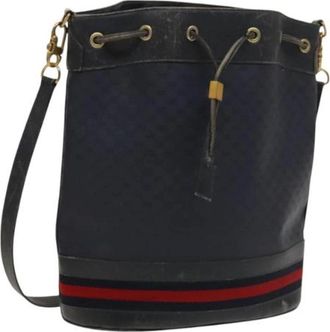 Gucci Pre-owned Leather gucci-bags - Dames - Vintage Tas - Blauw - ONE Size - Leer - Vintage