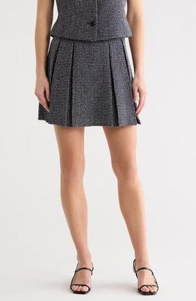 DKNY Pleated Tweed Miniskirt in Navy Combo at Nordstrom Rack, Size 10
