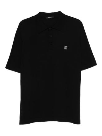 Balmain logo-detail polo shirt - Black