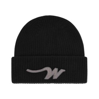 Max Mara Beanies, female, Black, Size: ONE SIZE Woolen Beanie Hat with Adjustable Brim