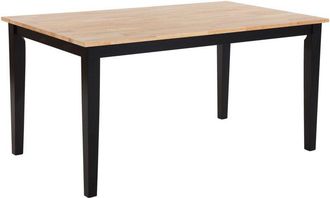 Beliani Mesa De Comedor De Madera Clara 74 X 120 X 75 Cm Con Patas Negras Houston