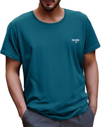 Generic Mens Regular Fit T Shirt Short Sleeve Blouse Spring and Summer Casual Short Sleeved Ice Dry Solid Color Tops Mens Mesh T Shirt for Indoor Outdoor Spor