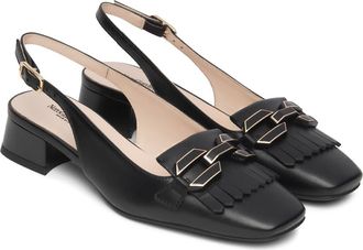 Nero Giardini Kiltie Fringe Slingback Pump in Black at Nordstrom, Size 7Us