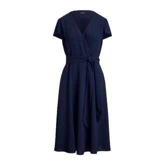 Ralph Lauren Wrap Dresses, female, Blue, Size: 3XS Woven Wrap Dress Triple Ggt-R