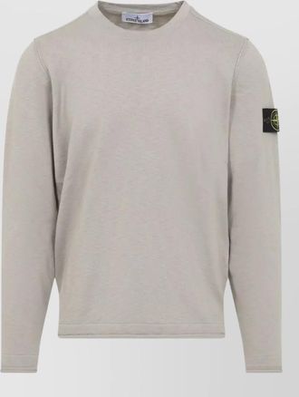 Stone Island crew neck cotton blend knit sweater
