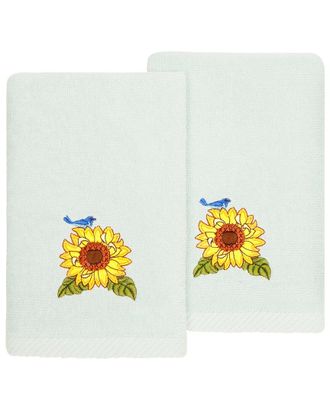 Linum Home Textiles Turkish Cotton Girasol 2pc Embellished Fingertip Towel Set