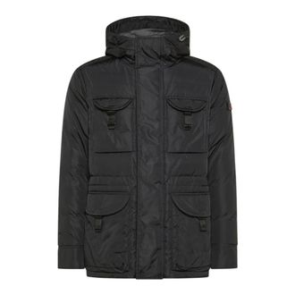Peuterey Down Jackets, male, Black, Size: 2XL Black Shimmering Taffeta Field Jacket