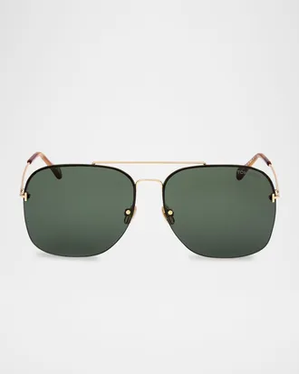Tom Ford Men & apos;s Mackenzie-02 Metal Photochromic Aviator Sunglasses