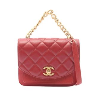 Chanel Pre-owned Matelasse 2way Shoulder Bag - Dames - Pre-owned - Rood - Maat: ONE Size Leer