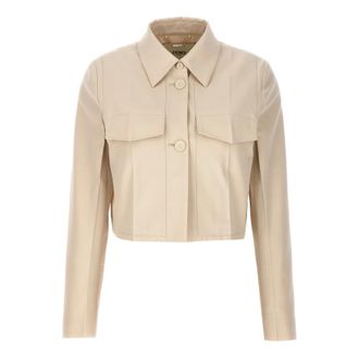 Fendi Tailored Crop Jacket - female - Fendi - Light Jackets - Beige - M - Jackets