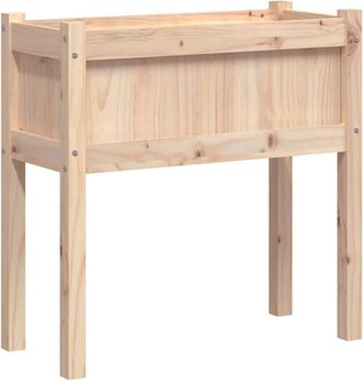 vidaXL Jardinera Con Patas Madera Maciza De Pino 70x31x70 Cm Vidaxl
