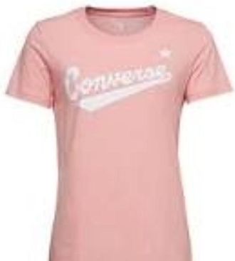 Converse (WMNS) Converse Center Front Logo T-Shirt Asia Sizing Pink White 10018268-A02
