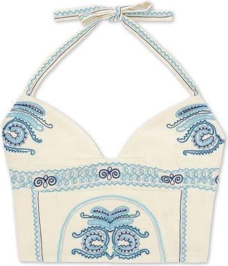 Fortela Aura Embroidered Top in Off White at Nordstrom, Size 44 Eu