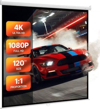 OEM Pantalla De Proyecci&oacute;n Manual De 3048 Mm, 1:1, 4k Y 3d, 1080 Hd, Enrollable Y Retr&aacute;ctil, Para Cine En Casa, Con Cuerda De Tracci&oacute;n, Para Pared, Tama&ntilde;o