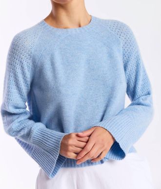 Brodie Natalie Pointelle Crewneck Top In Arctic Blue