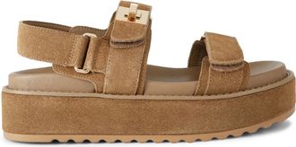 Steve Madden Womens Suede Bigmona 215 Sandals - Tan - Size UK 7