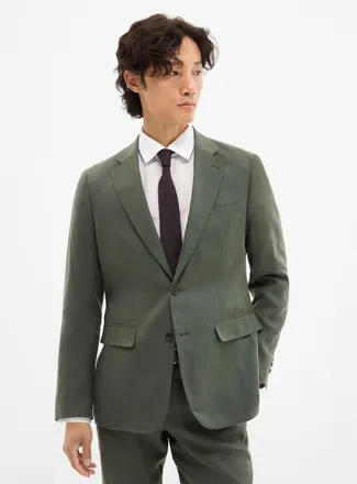 Le 31 Mens Alpine green light jacket Linen-blend fabric by Manteco London fit - Semi-slim