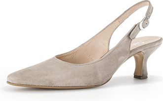 Gabor Lindy Kitten Light Taupe Suede Womens Slingback Shoes 41.510.12