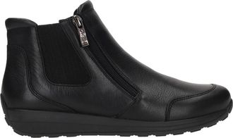 Ara Zwarte Leren Dames Enkellaars - Dames - Chelseaboots - Zwart - 37 1/2 EU - Leer - Schoenen