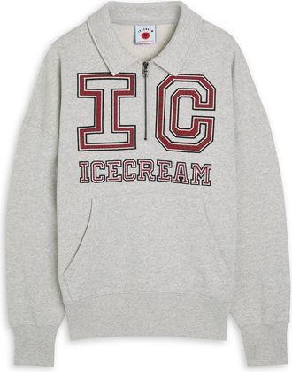 Ice Cream Ice Cream Collegiate Quarter-zip Cotton Sweatshirt - Grey - XL