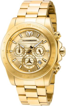 Technomarine Manta Ray Chronograph Quartz Gold Dial Mens Watch TM-219004