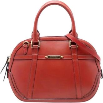 Burberry Pre-owned Handbags, female, Red, Size: ONE SIZE Pre-owned Leather handbags