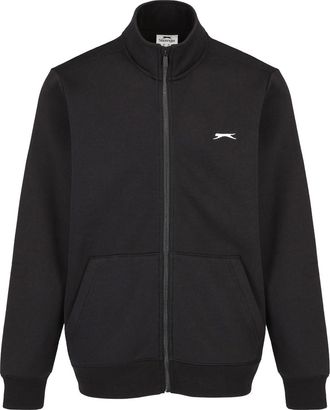 Slazenger Mens Full Zipped Jacket Cotton Long Sleeve Casual Top Black XXXXL