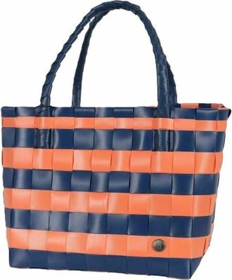 Handed By Paris Brights Recycled Tote Bag in Dark Blue/coral Orange at Nordstrom, Size Medium