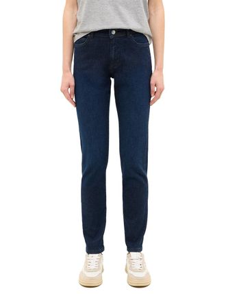 Mustang Slim-fit-Jeans MUSTANG Damen Style Crosby Relaxed Slim, Damen, Gr. 44, L&auml;nge 32, blau (841 dunkelblau), Denim/Jeans, 85% Baumwolle, 13% Polyester, 2% 